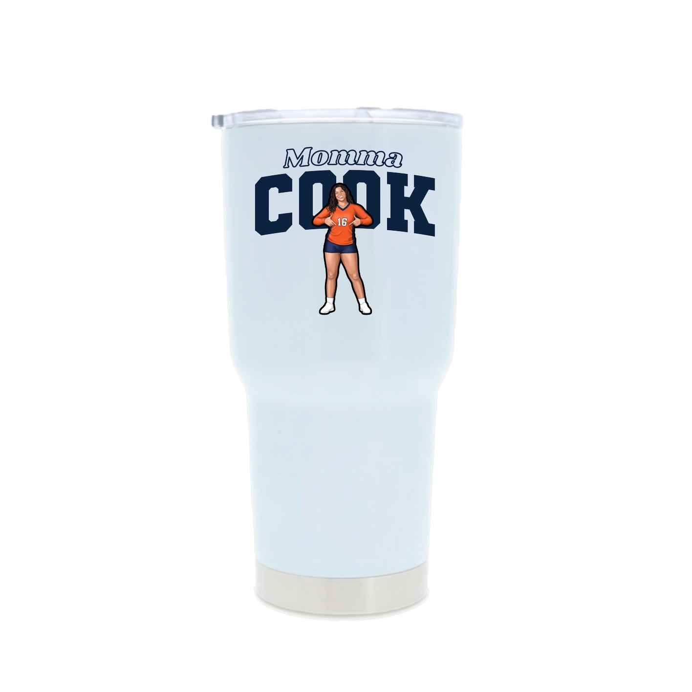 30oz Stainless Steel Tumbler — Mothers Day Block in White