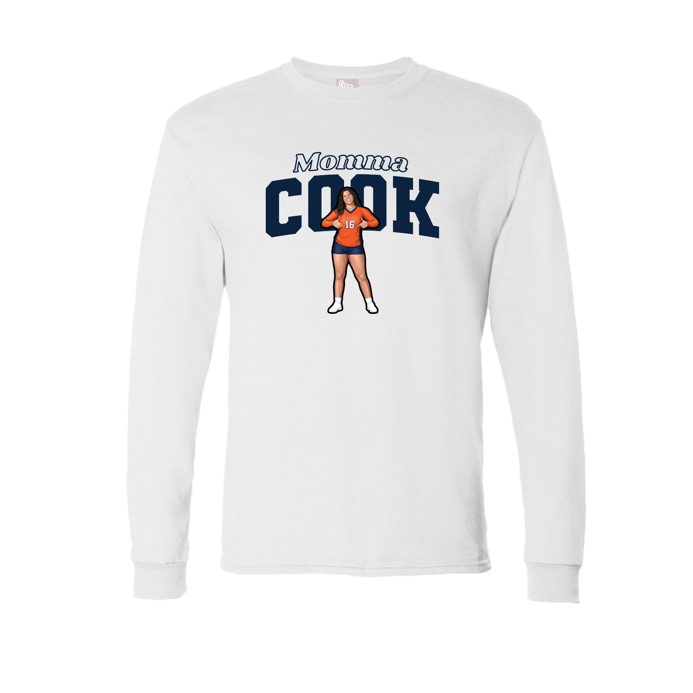 Long Sleeve Tee — Mothers Day Block in White