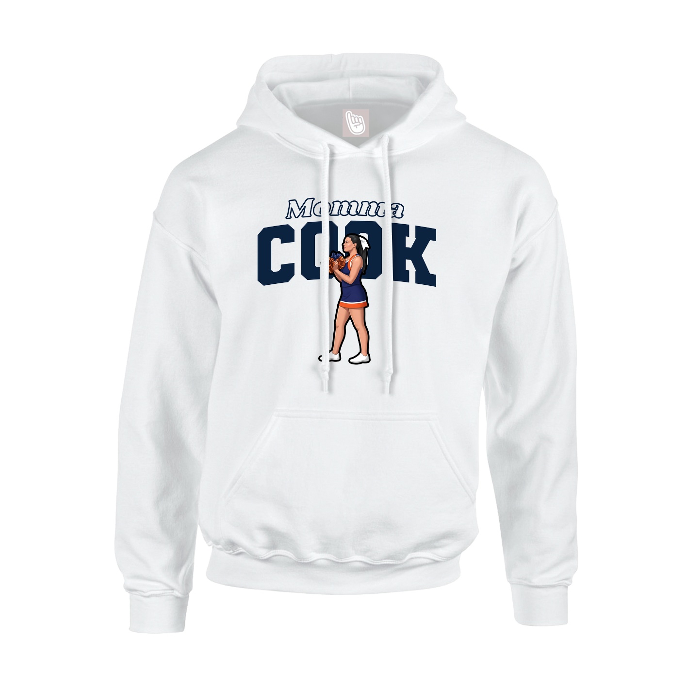 Youth Hoodie — Mothers Day Block in White