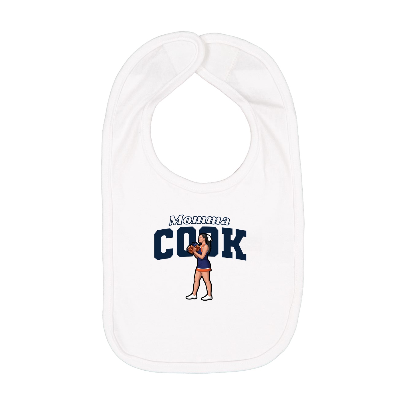 Infant Bib — Mothers Day Block in White