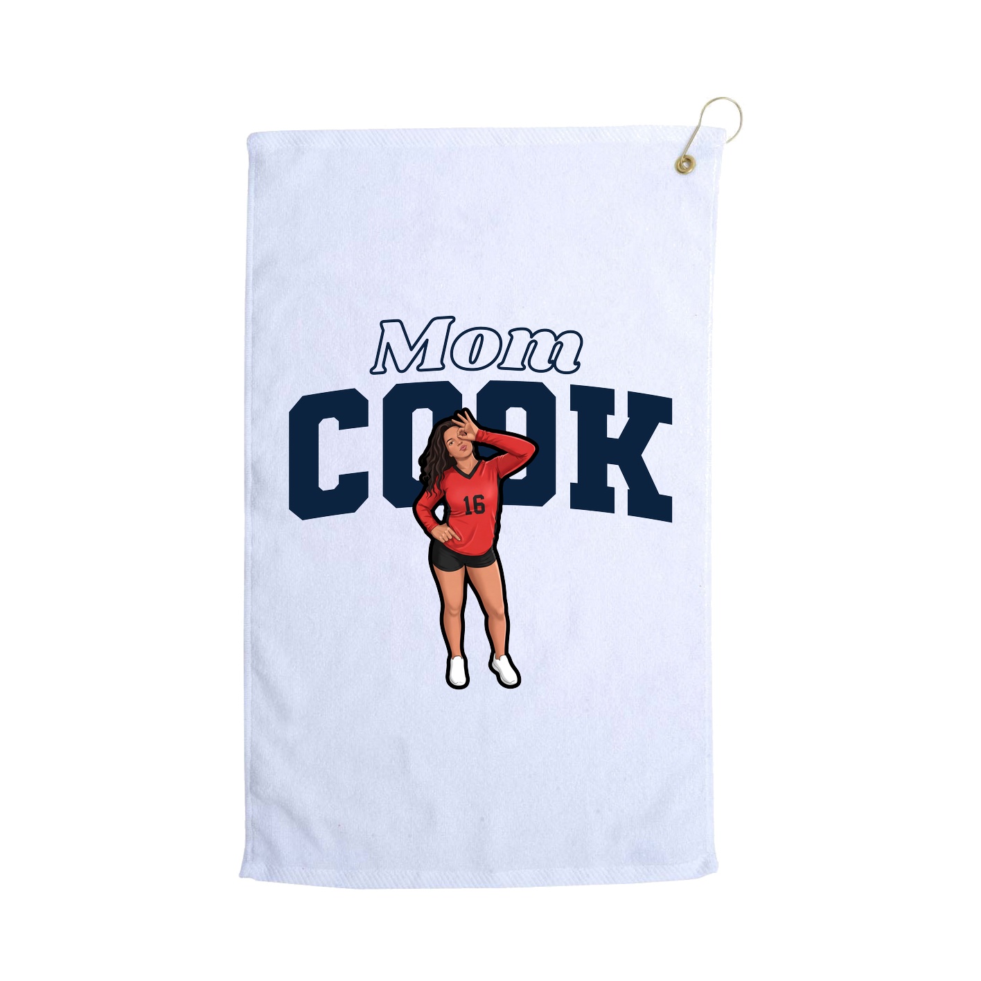 Golf Towel — Mothers Day Block in White