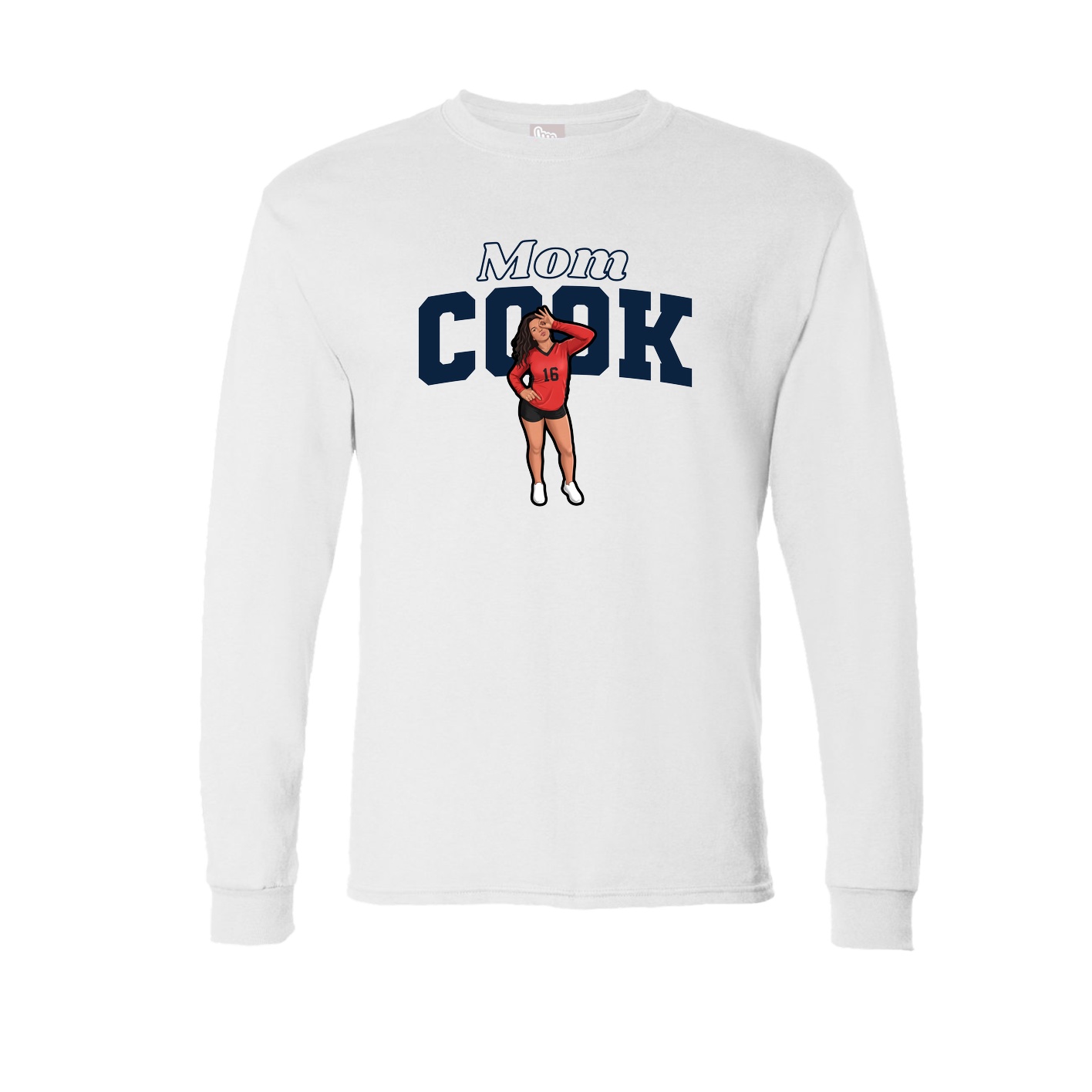 Long Sleeve Tee — Mothers Day Block in White
