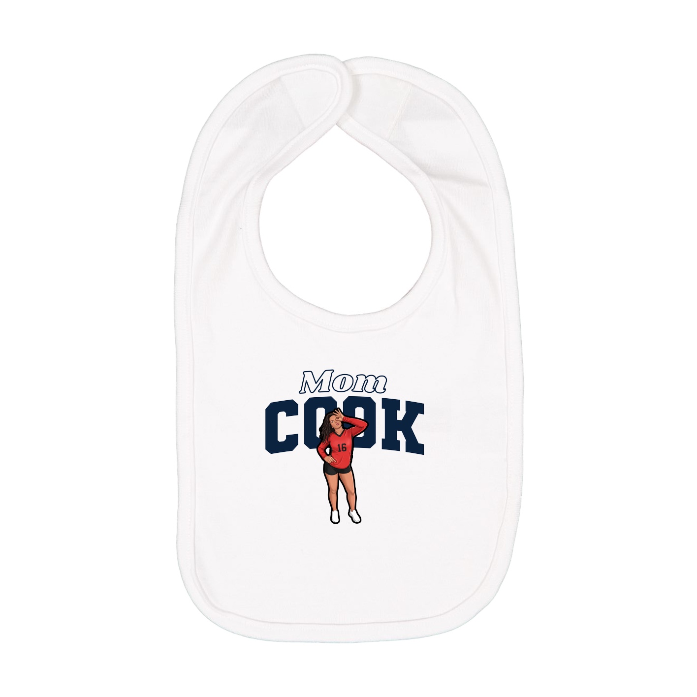 Infant Bib — Mothers Day Block in White