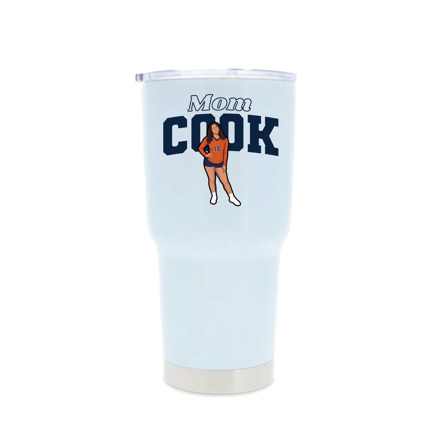 30oz Stainless Steel Tumbler — Mothers Day Block in White