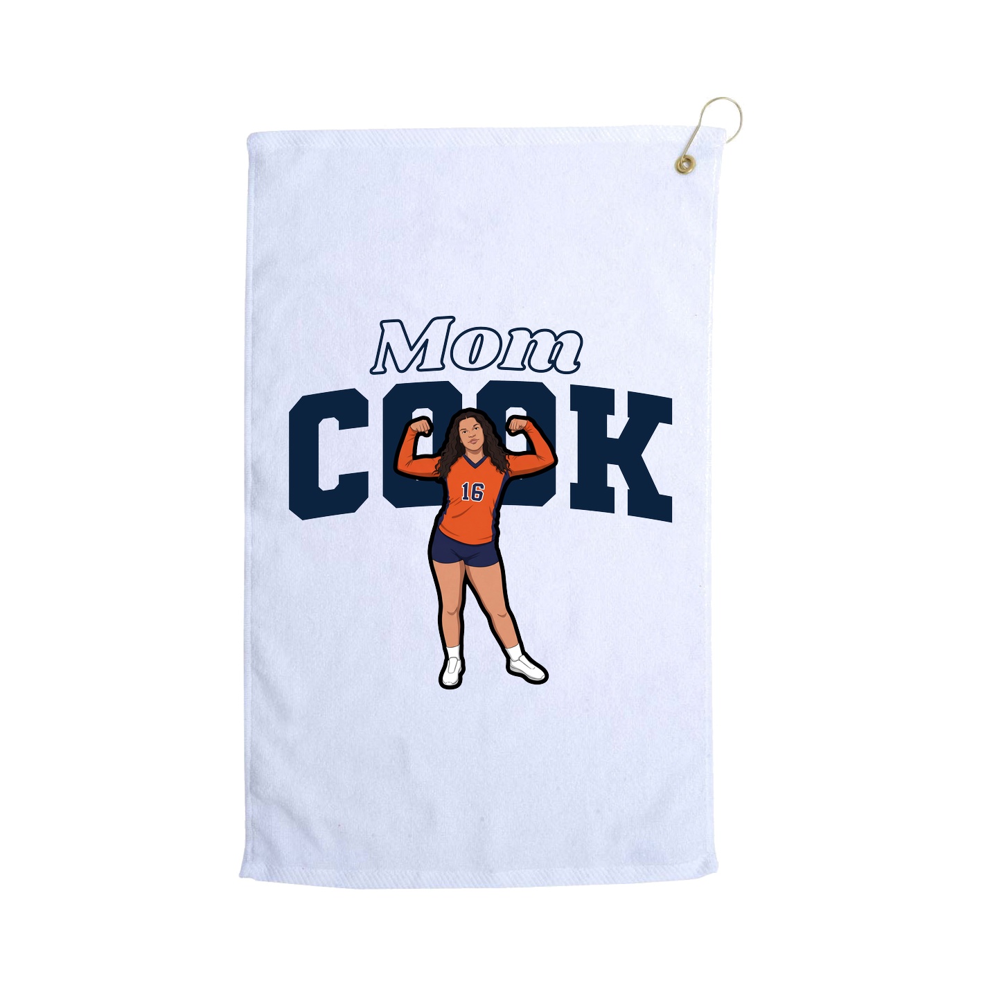 Golf Towel — Mothers Day Block in White