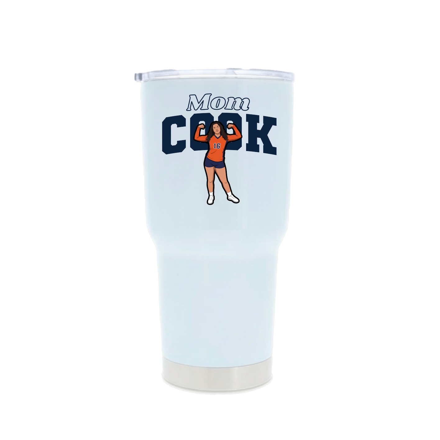 30oz Stainless Steel Tumbler — Mothers Day Block in White