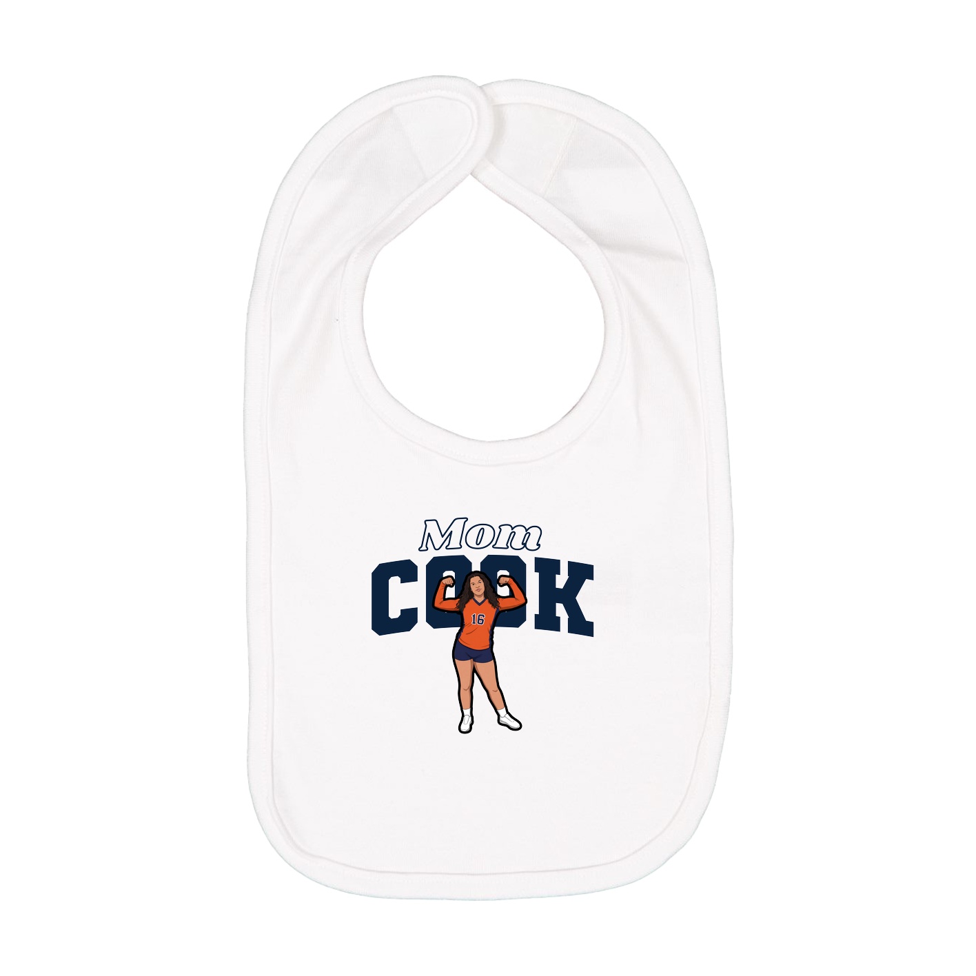 Infant Bib — Mothers Day Block in White