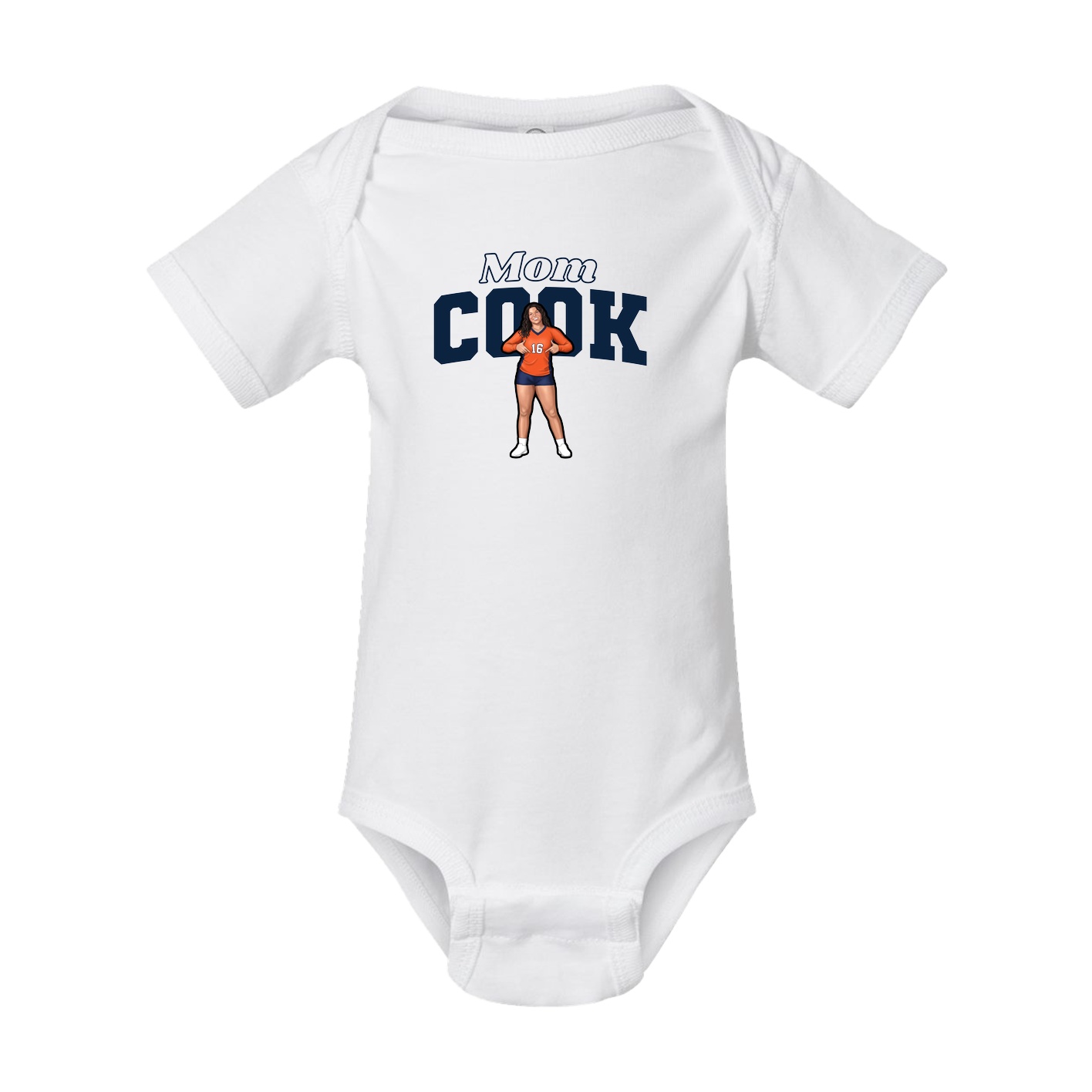 Baby Onesie — Mothers Day Block in White