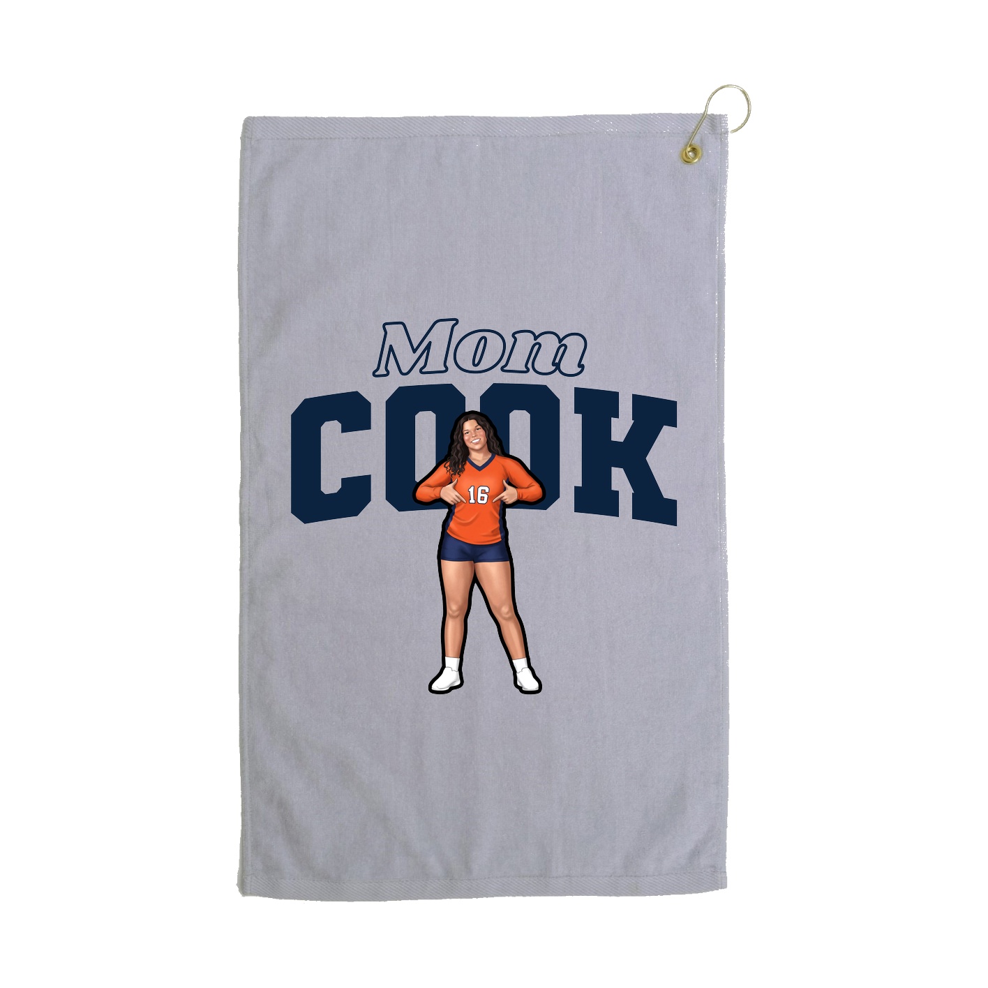 Golf Towel — Mothers Day Block in Grey