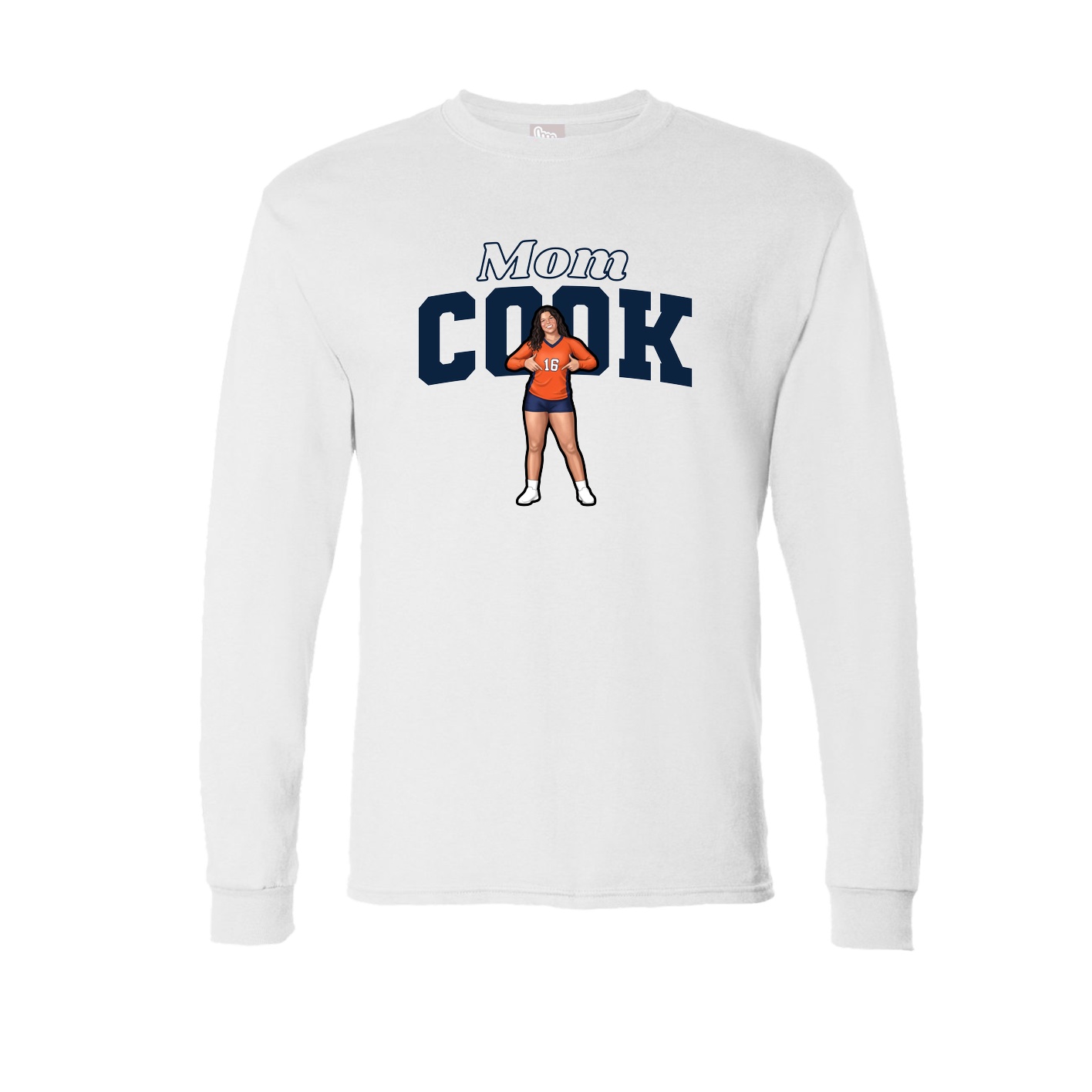 Long Sleeve Tee — Mothers Day Block in White