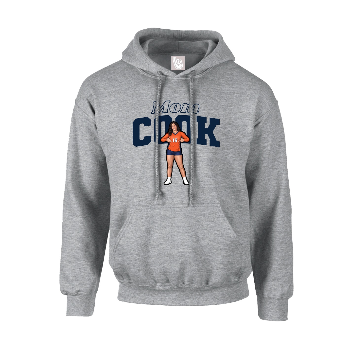 Youth Hoodie — Mothers Day Block in Grey