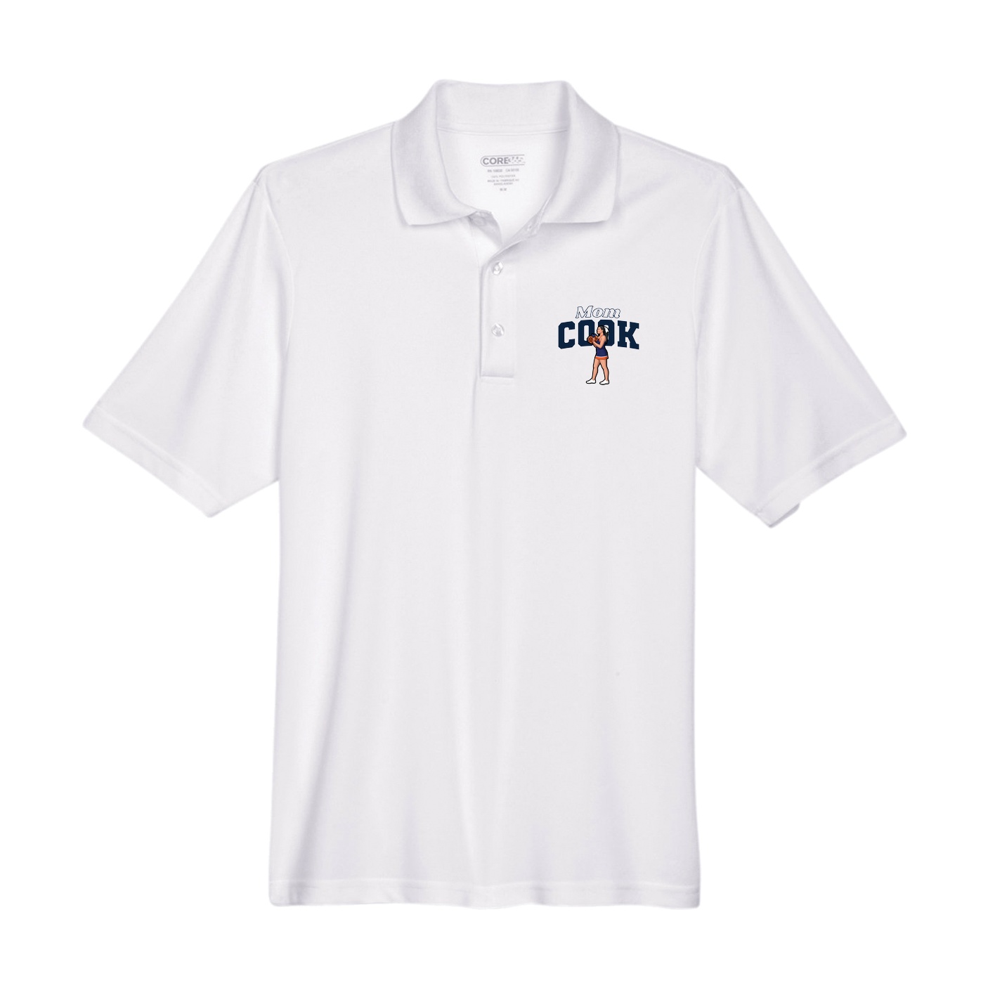 Performance Polo — Mothers Day Block in White