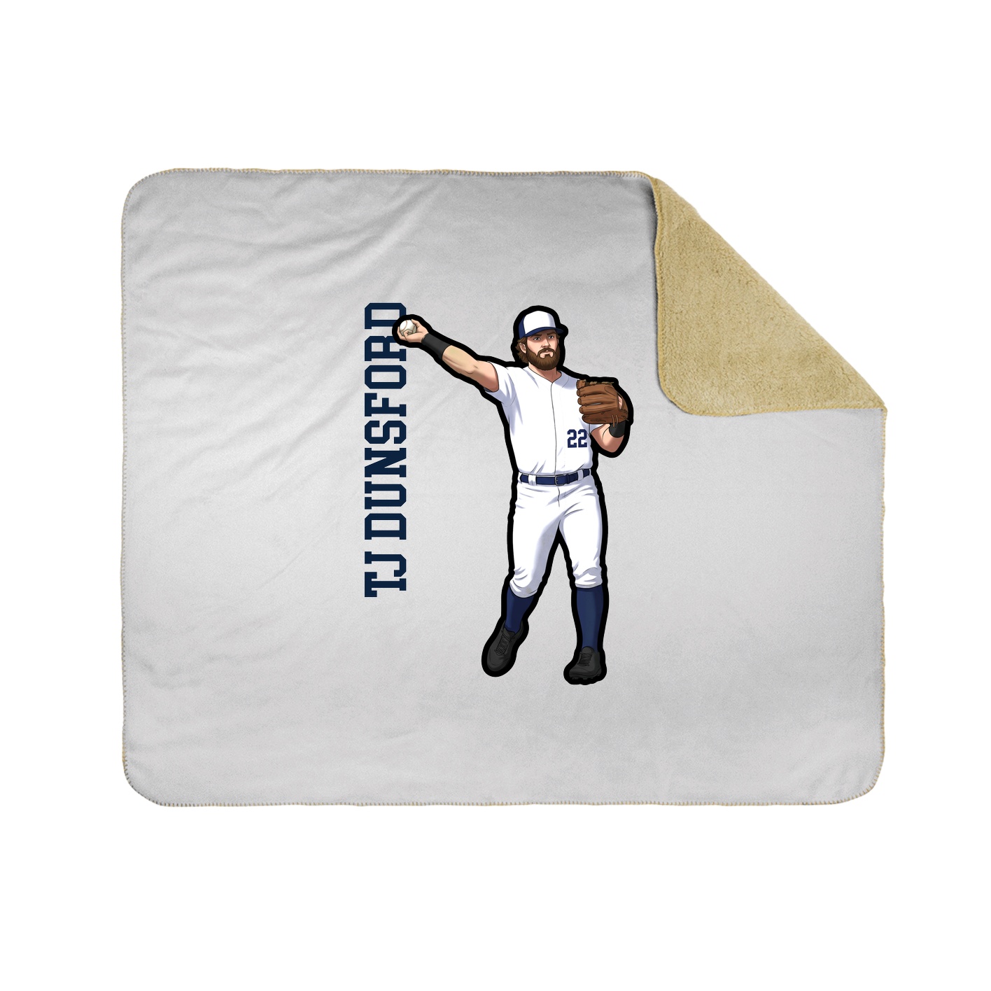 Throw Blanket — Name Vertical in White