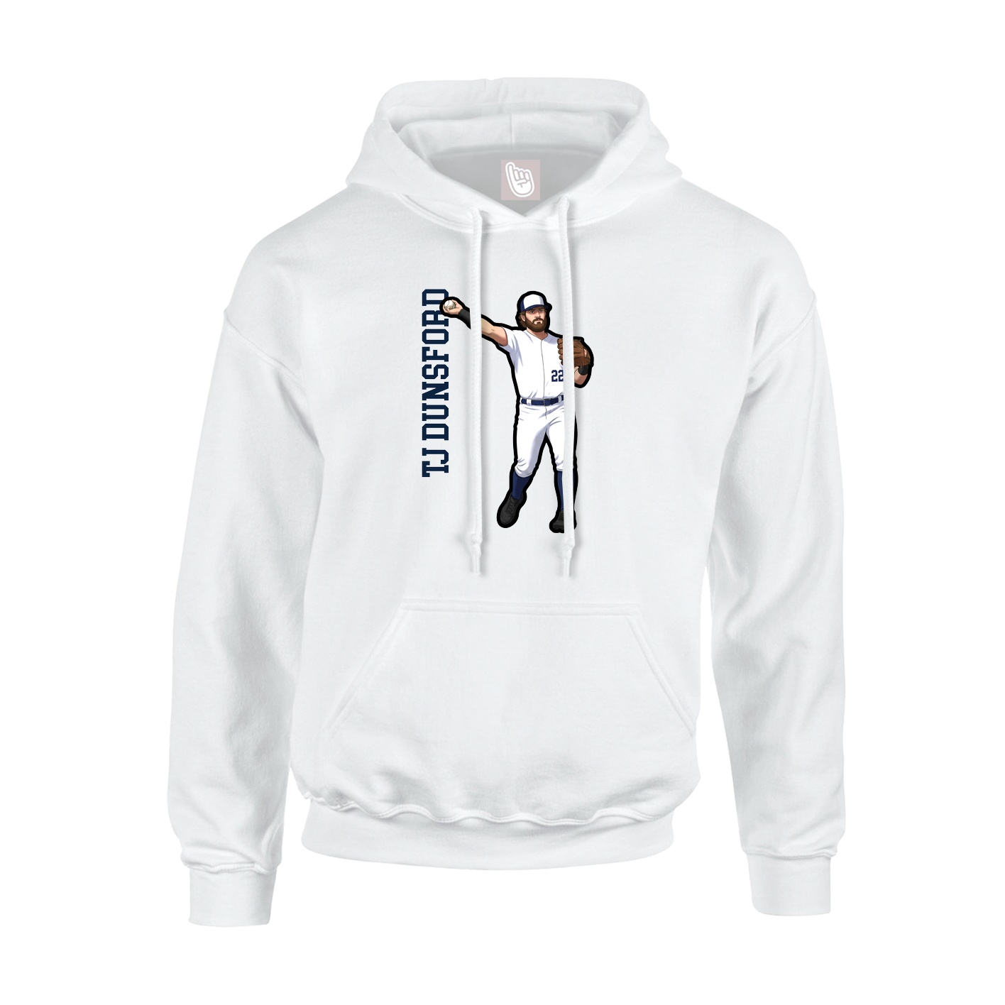 Youth Hoodie — Name Vertical in White