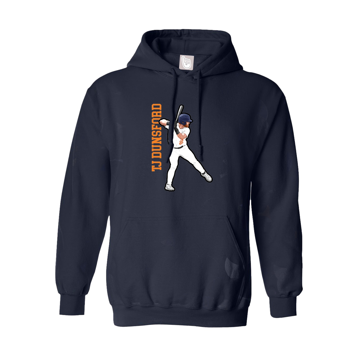 Hoodie — Name Vertical in Navy