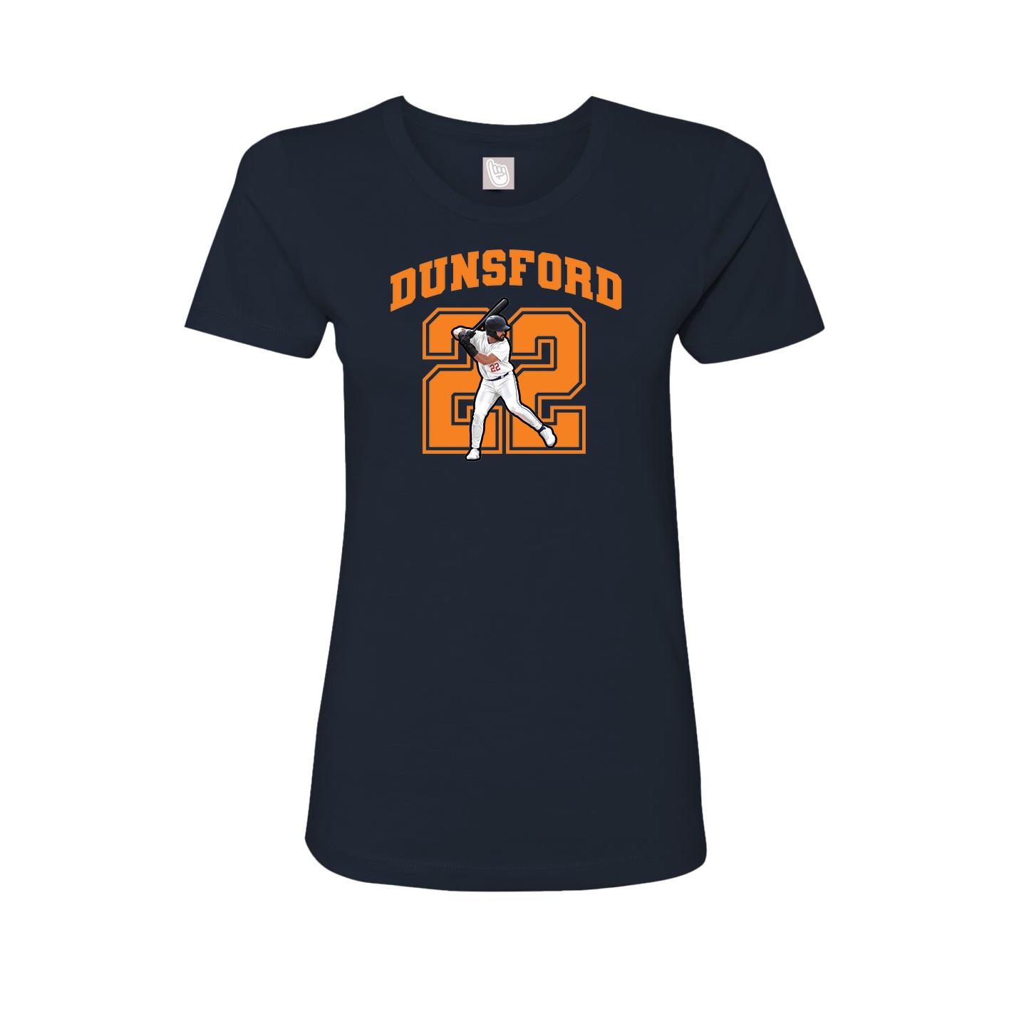Fitted Women's Tee — Number in Navy