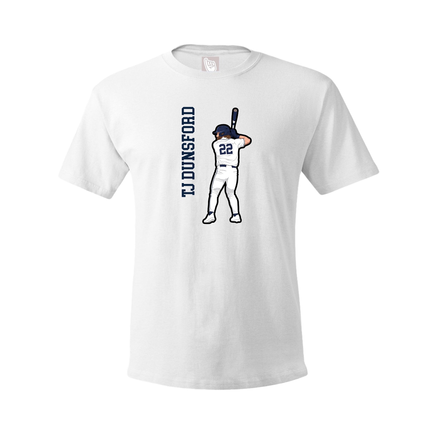Tee — Name Vertical in White