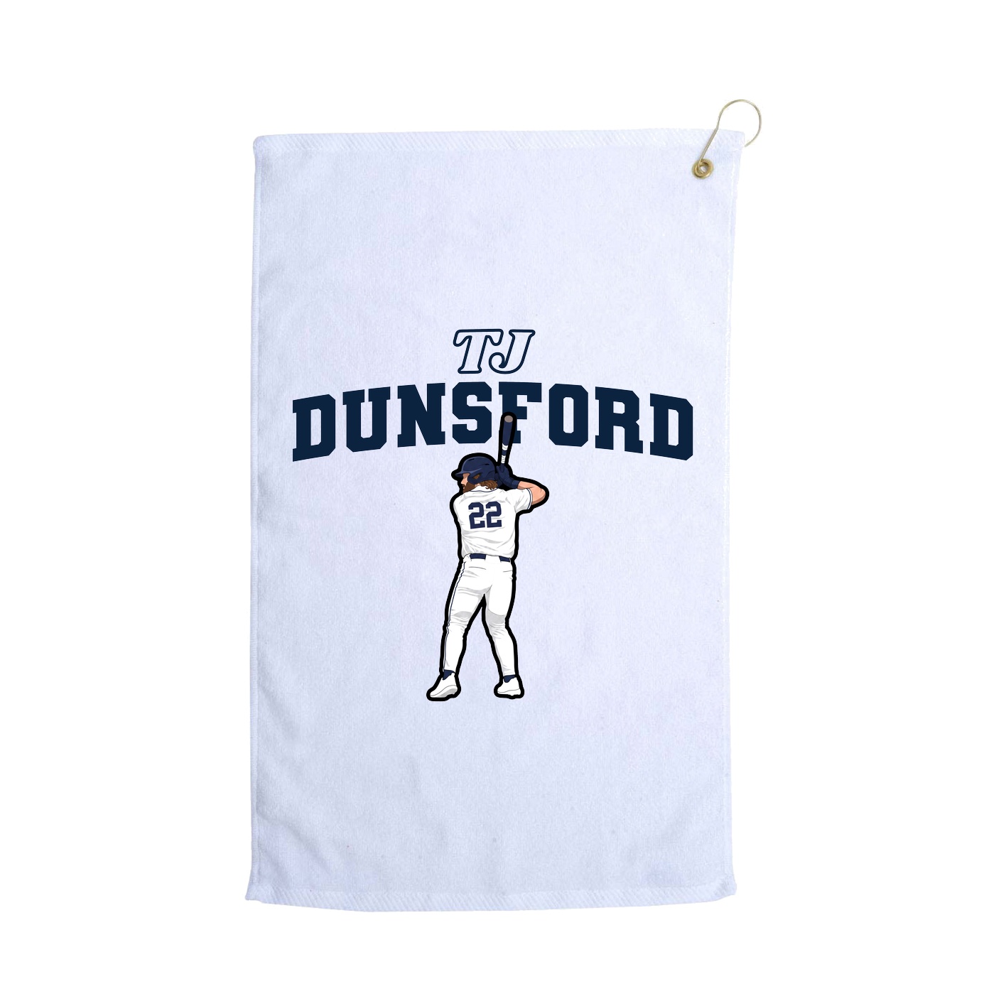 Golf Towel — Name Arch in White