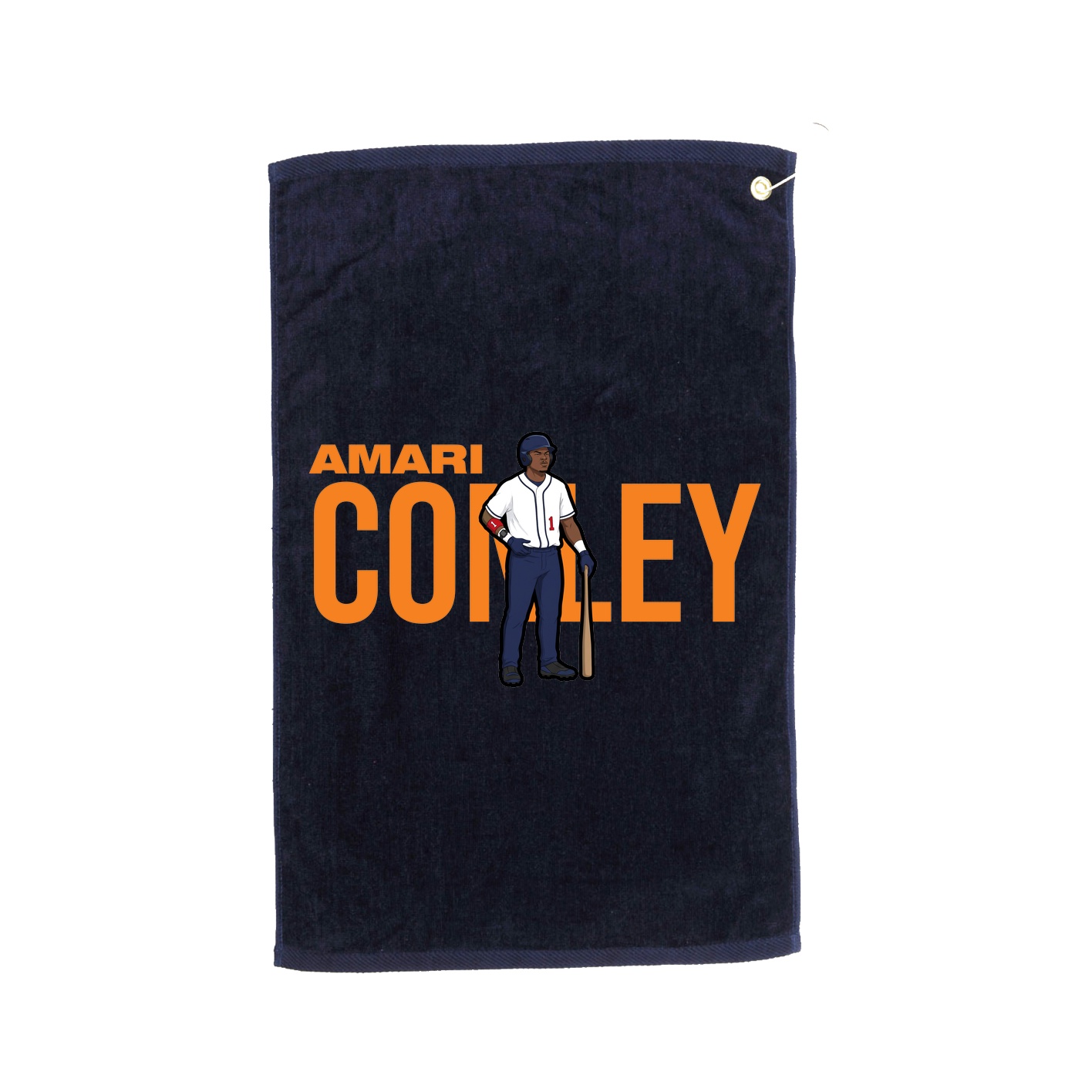 Golf Towel — Player Name in Navy