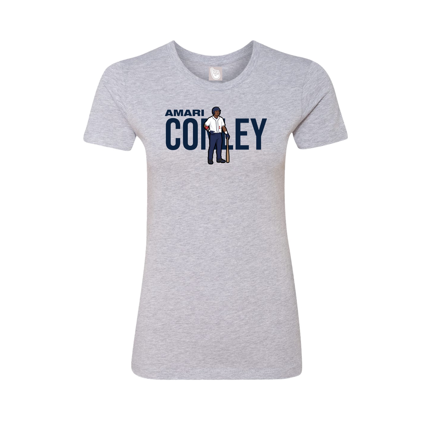 Fitted Women's Tee — Player Name in Grey