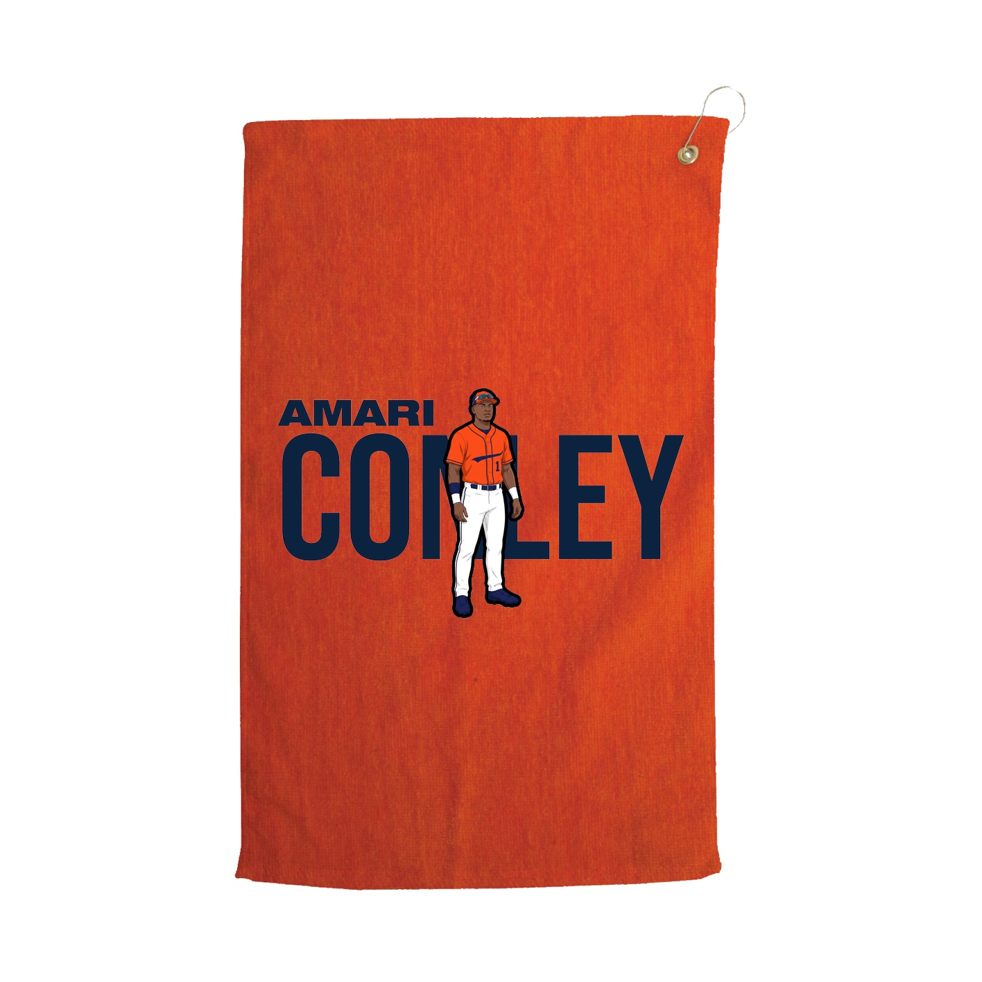 Golf Towel — Player Name in Orange