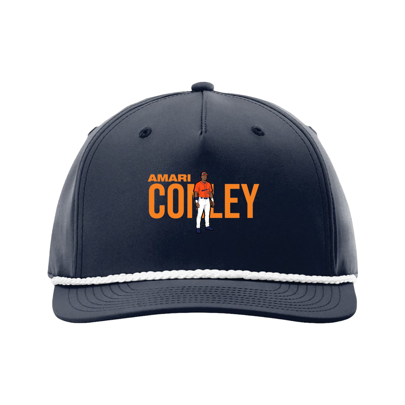 Five-Panel Classic Rope Cap — Player Name in Navy