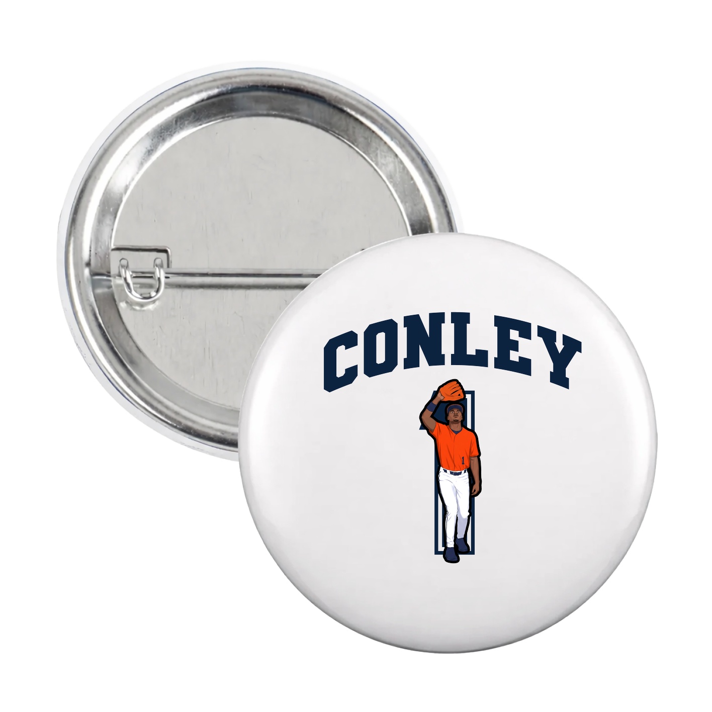 Game Day Button — Number in White