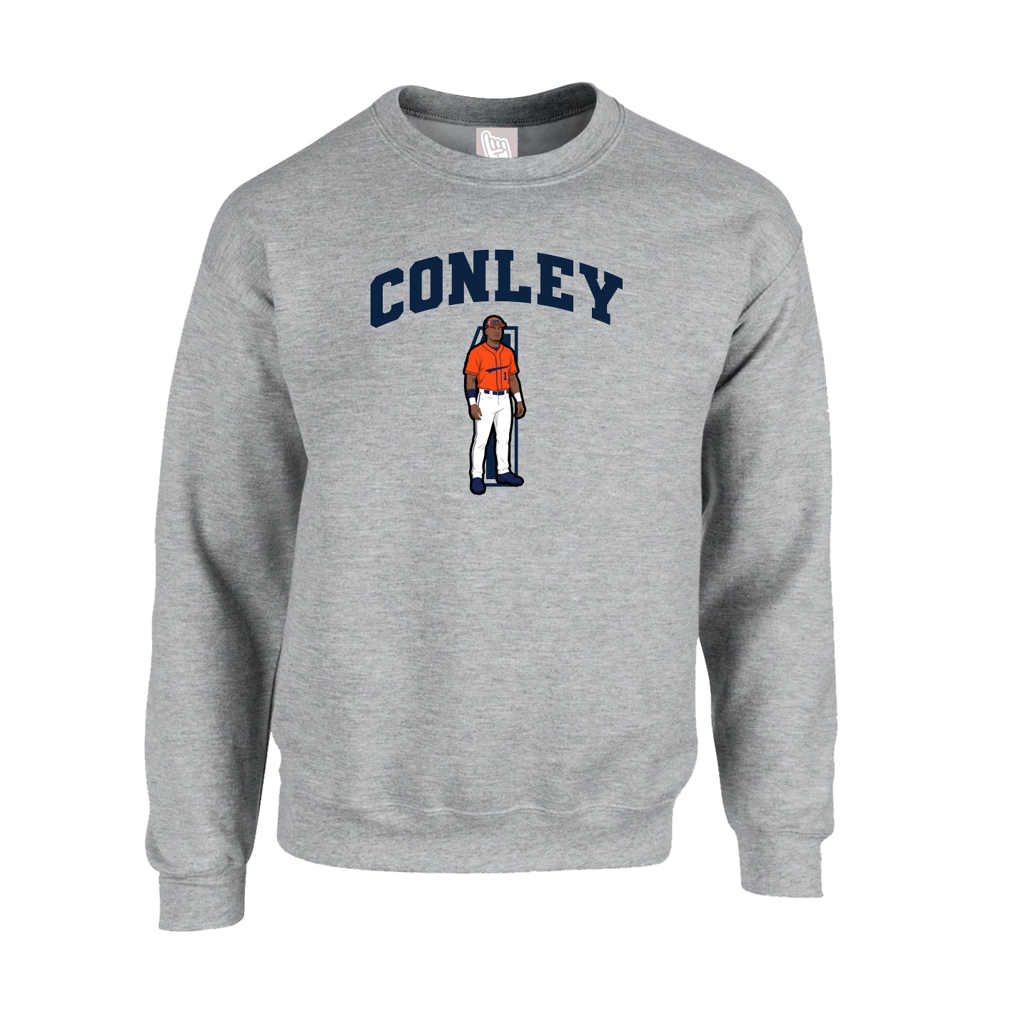 Fleece Crew — Number in Grey