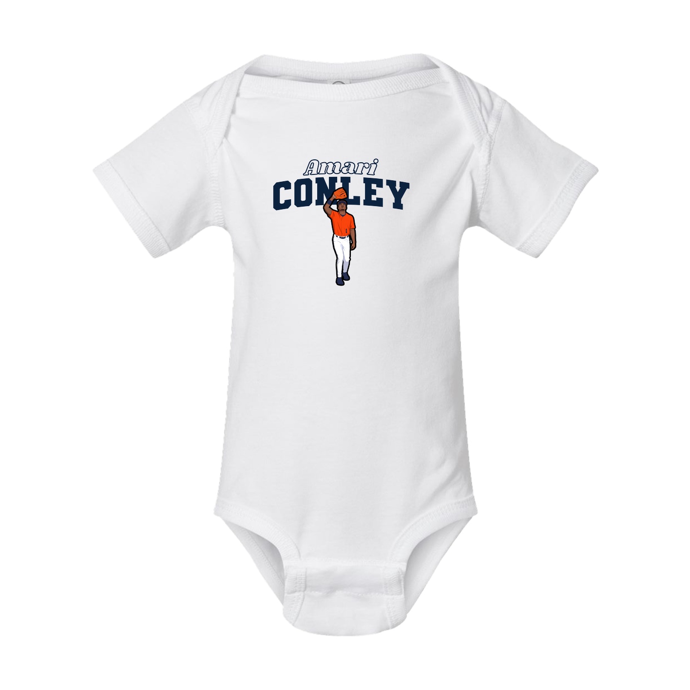 Baby Onesie — Name Arch in White