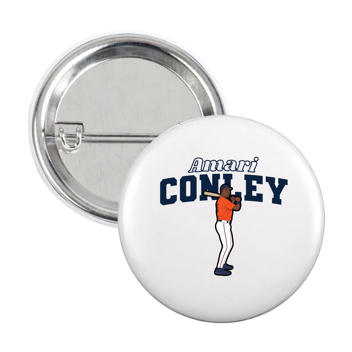 Game Day Button — Name Arch in White
