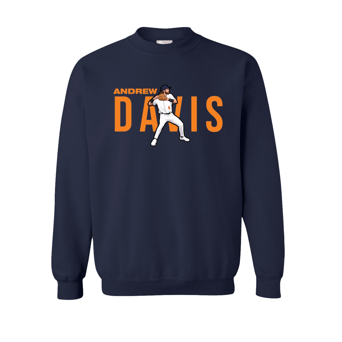 Fleece Crew — Player Name in Navy