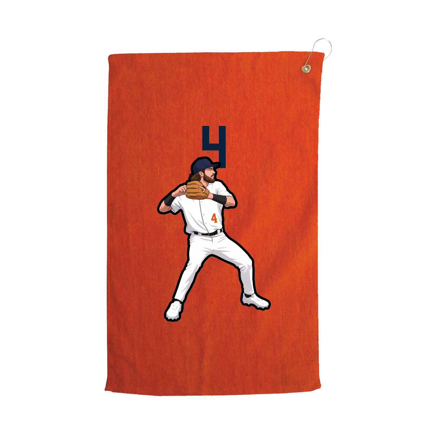 Golf Towel — Number Top in Orange