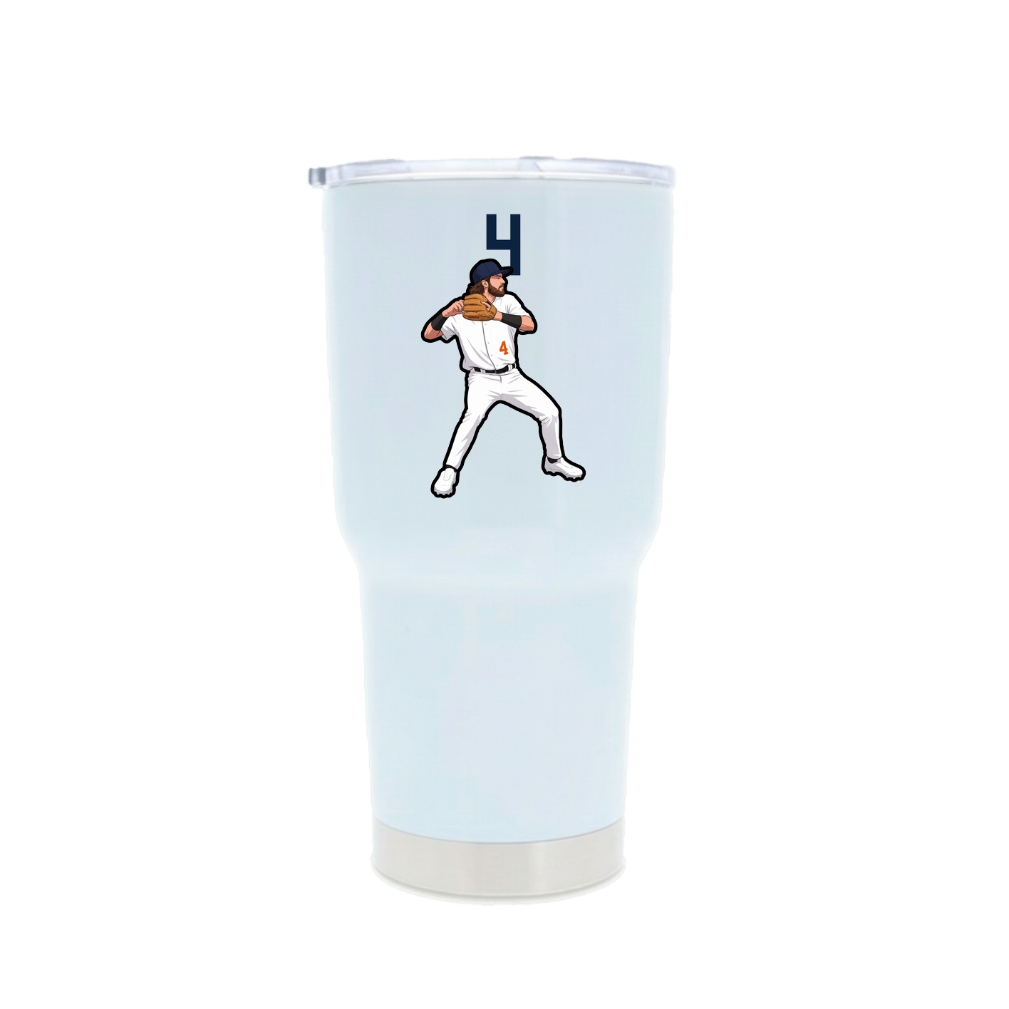 30oz Stainless Steel Tumbler — Number Top in White