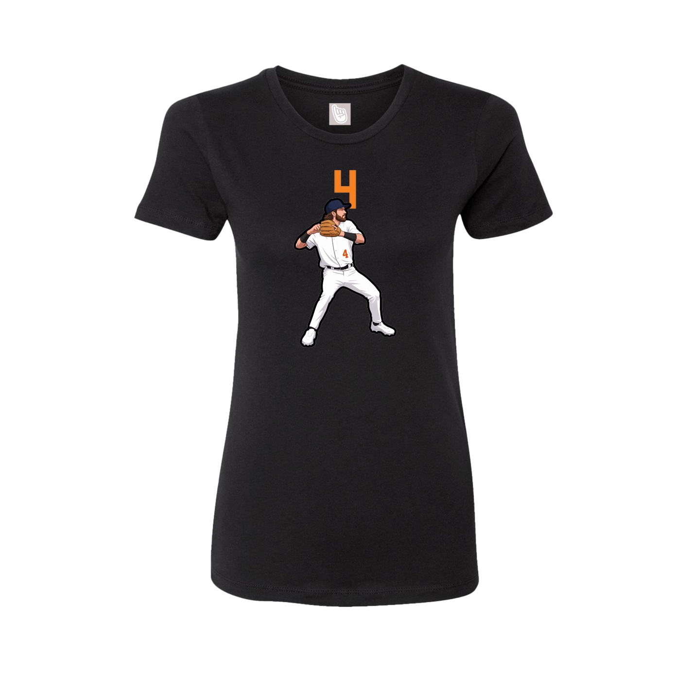 Fitted Women's Tee — Number Top in Black