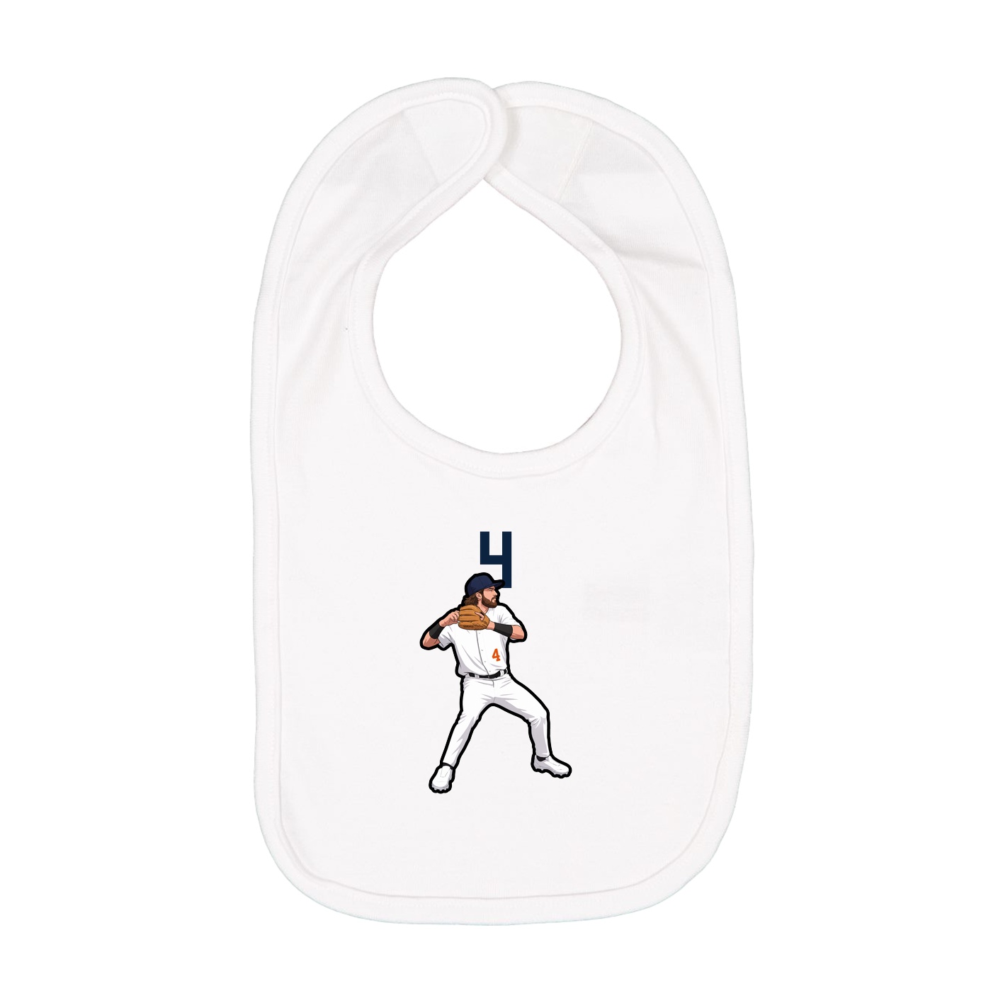 Infant Bib — Number Top in White