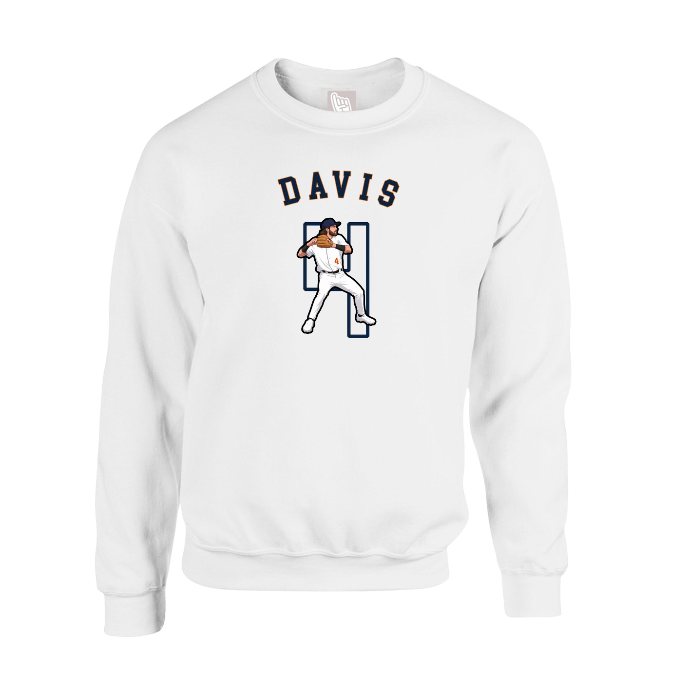 Fleece Crew — Shirsey Arch in White