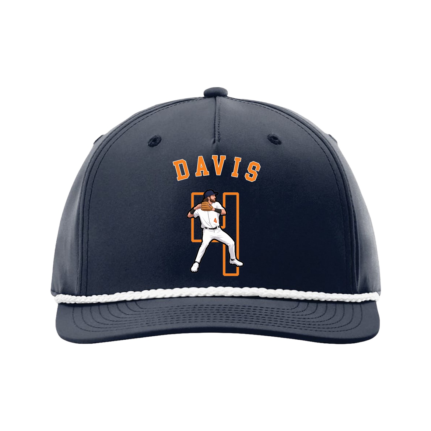 Five-Panel Classic Rope Cap — Shirsey Arch in Navy