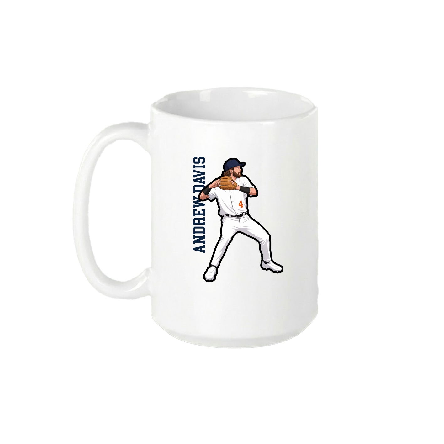 15oz Coffee Mug — Name Vertical in White