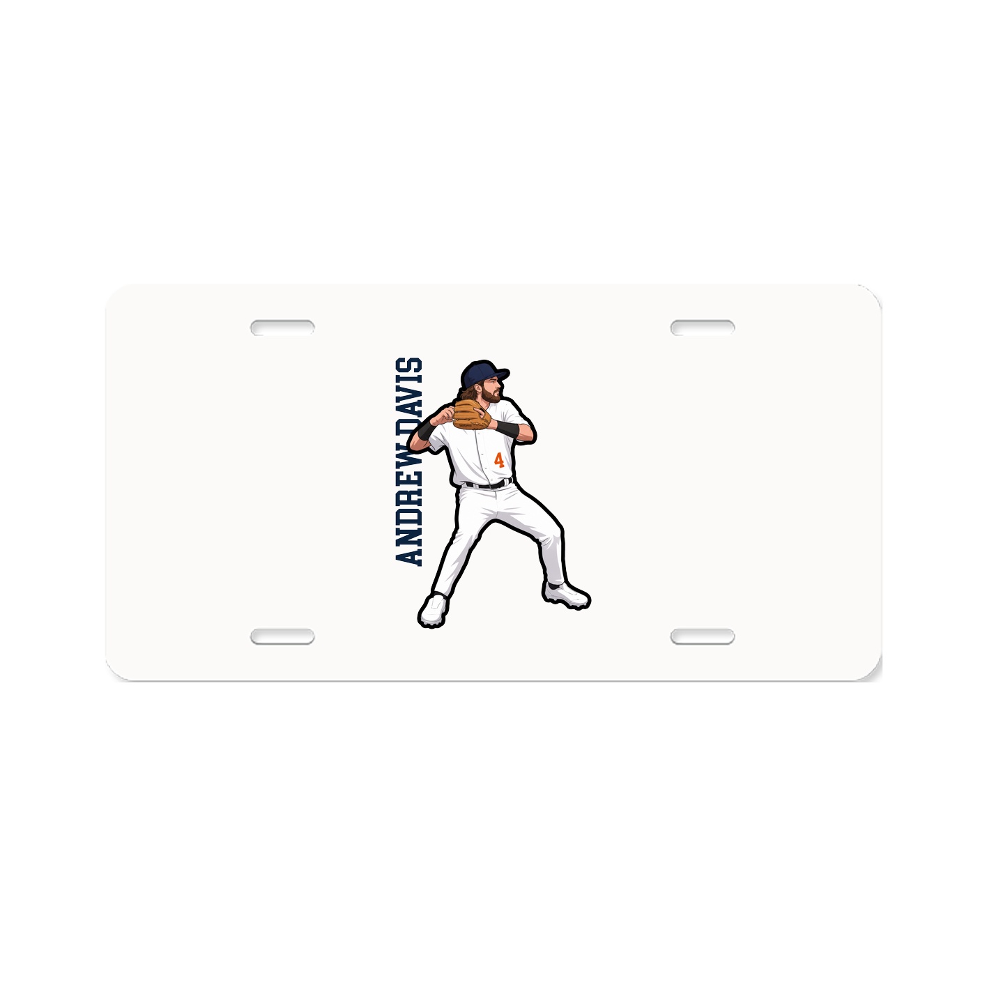 License Plate — Name Vertical in Classic
