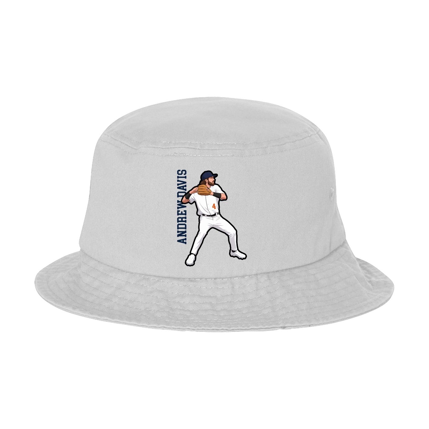 Bucket Cap — Name Vertical in White