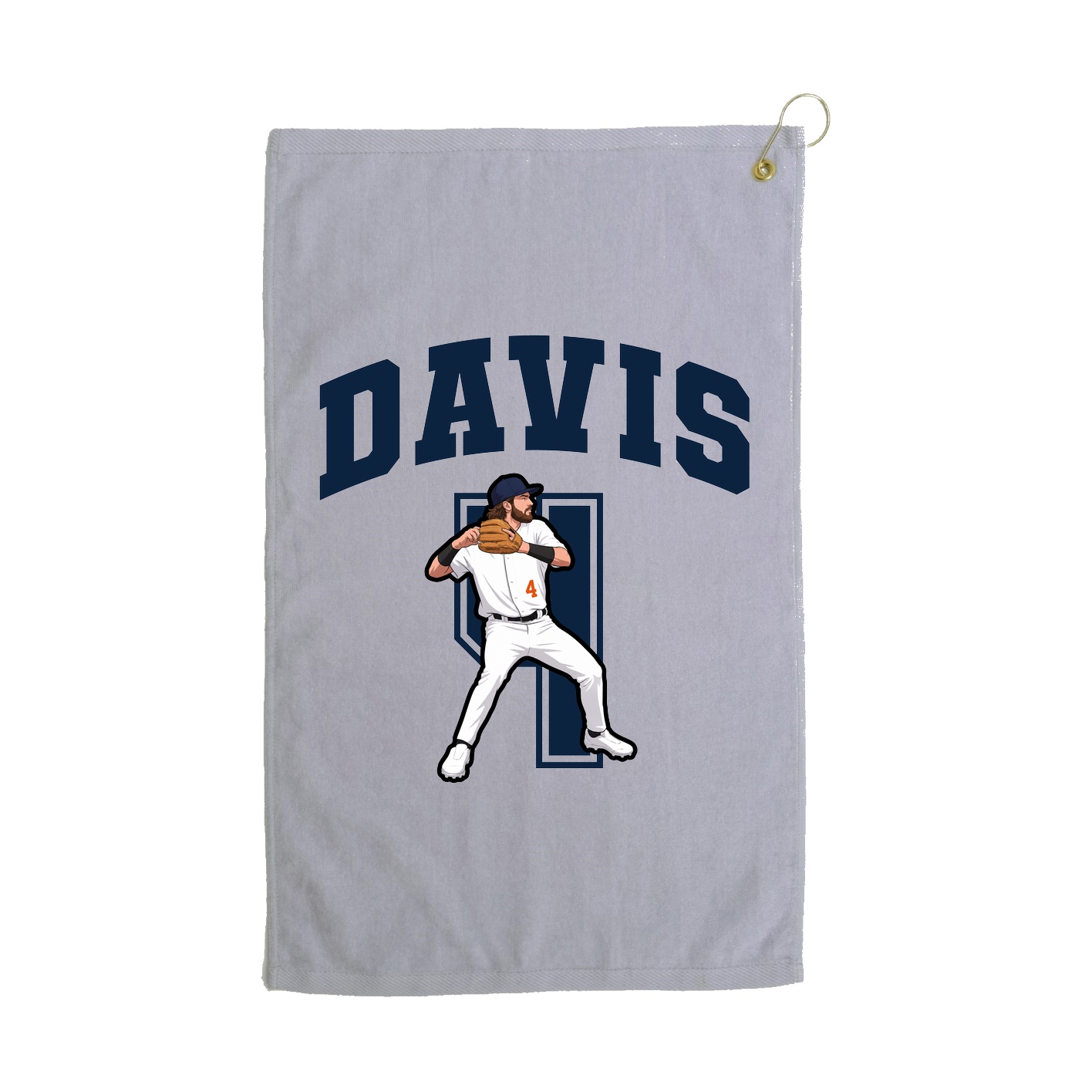 Golf Towel — Number in Grey