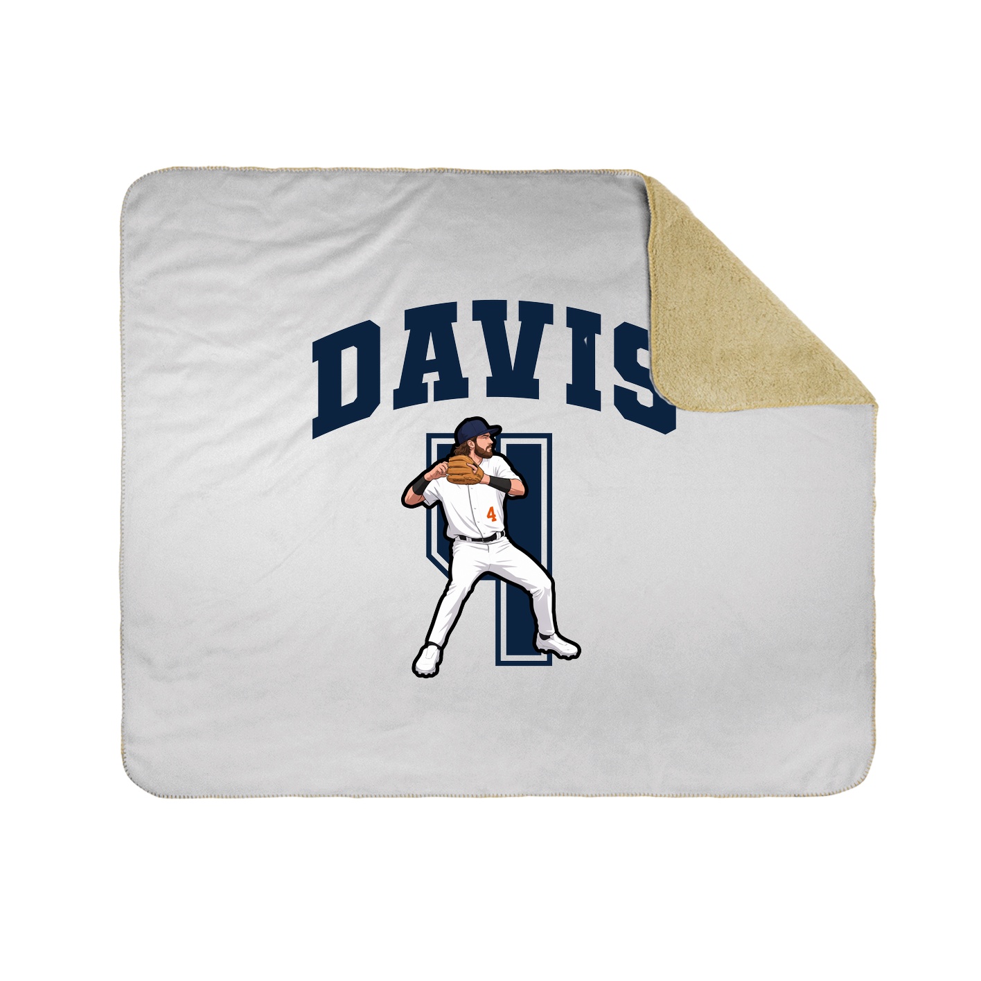 Throw Blanket — Number in White