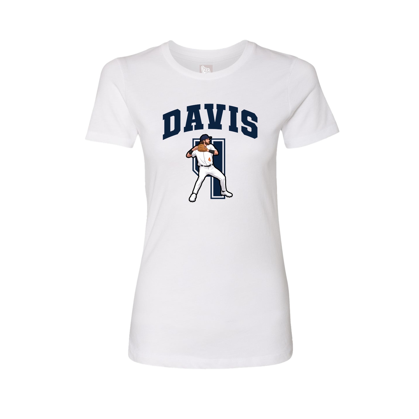 Fitted Women's Tee — Number in White