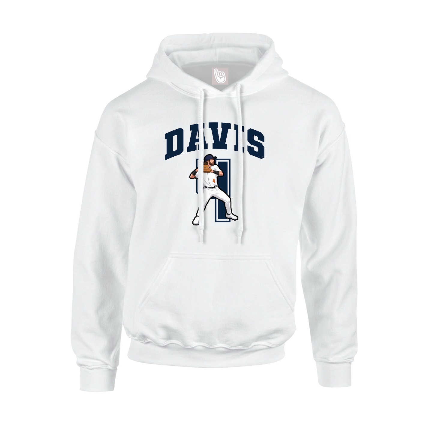 Hoodie — Number in White