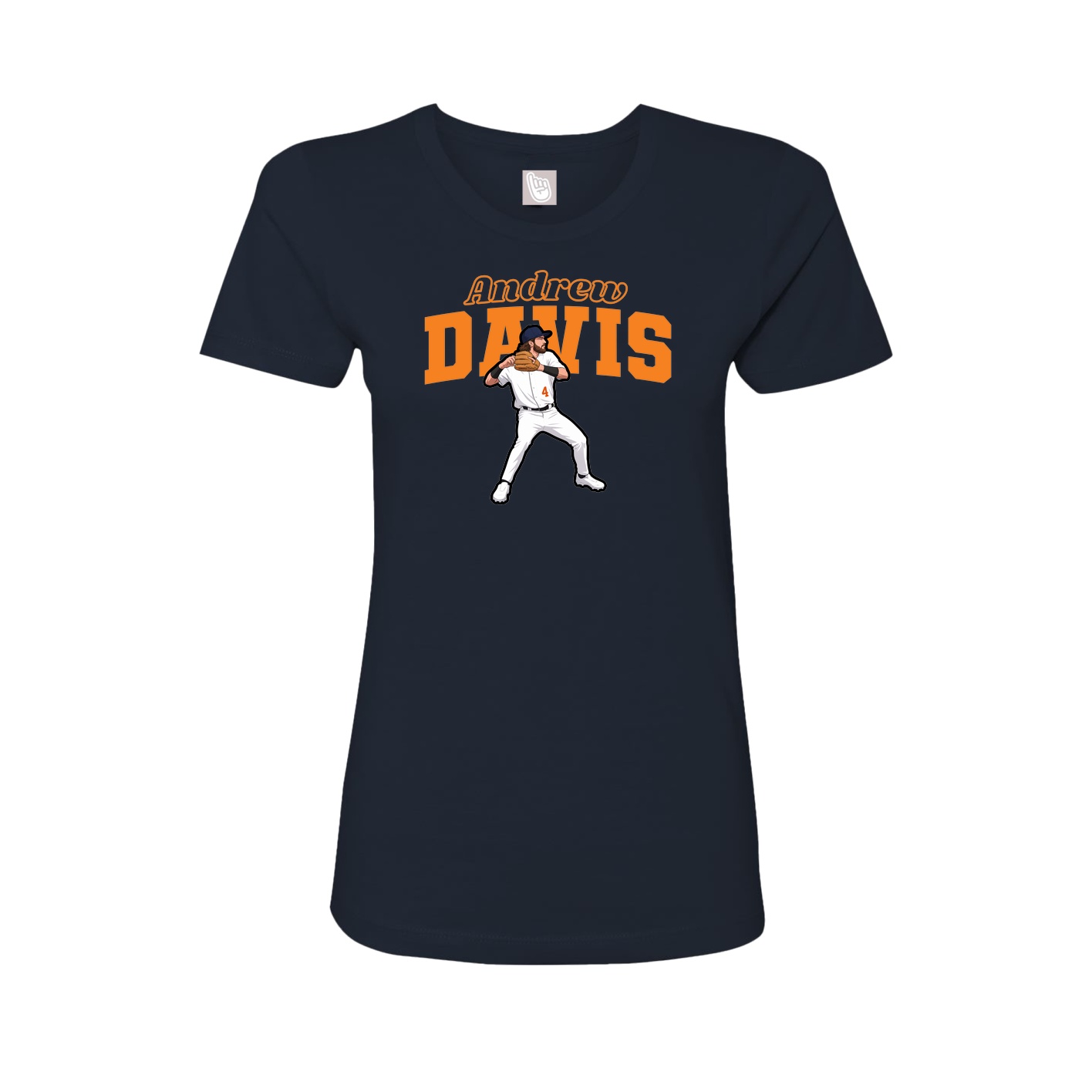 Fitted Women's Tee — Name Arch in Navy