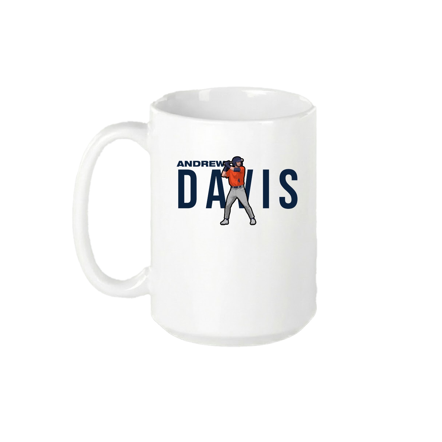 15oz Coffee Mug — Player Name in White