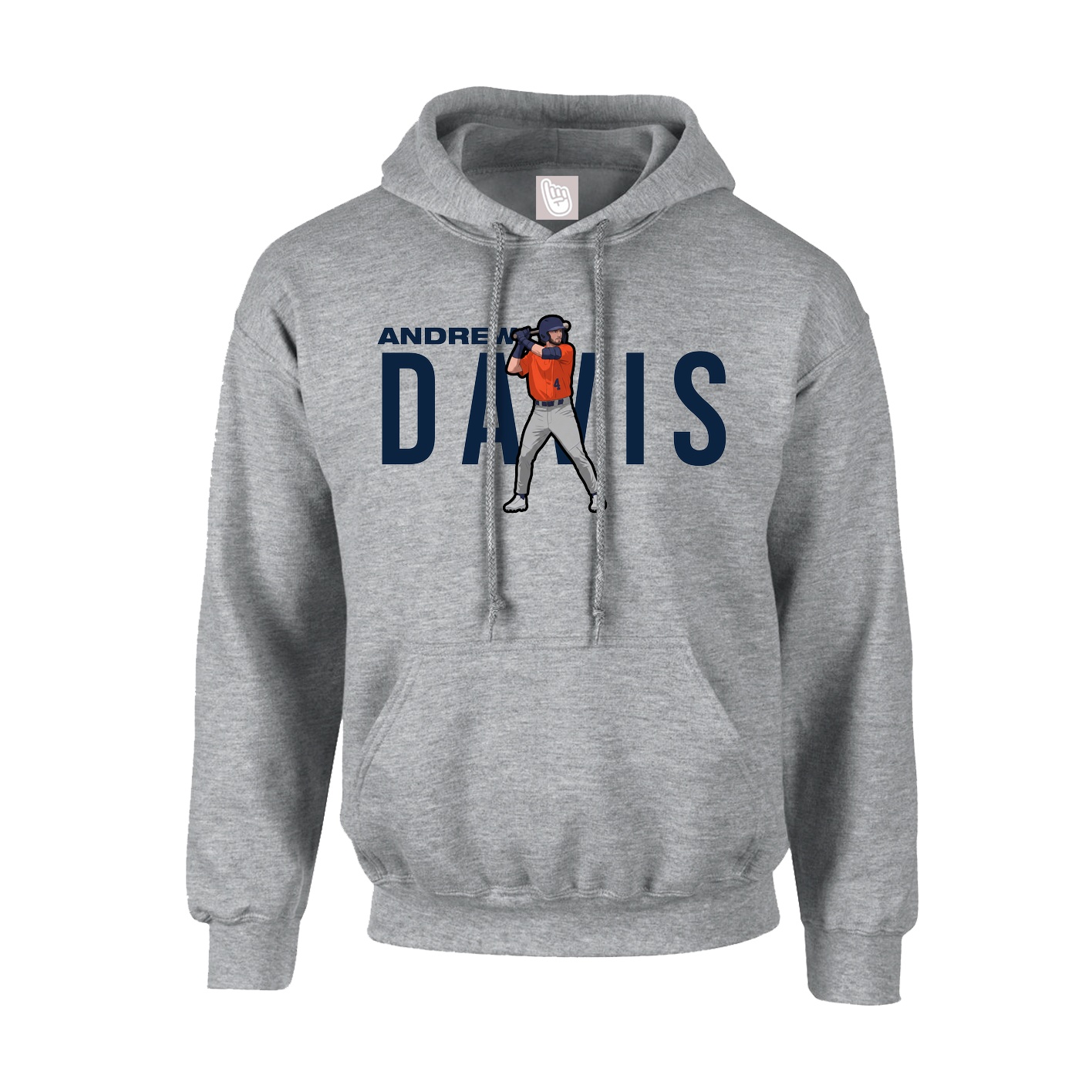 Hoodie — Player Name in Grey
