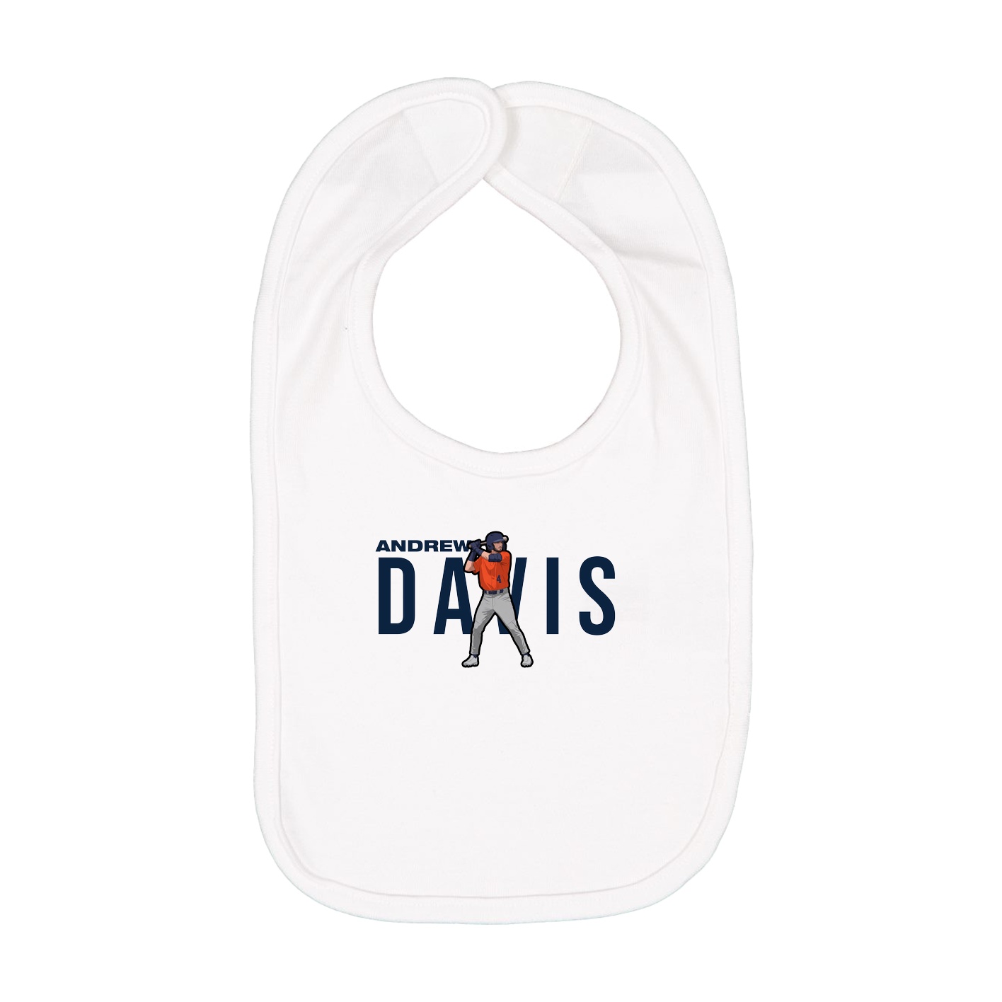 Infant Bib — Player Name in White