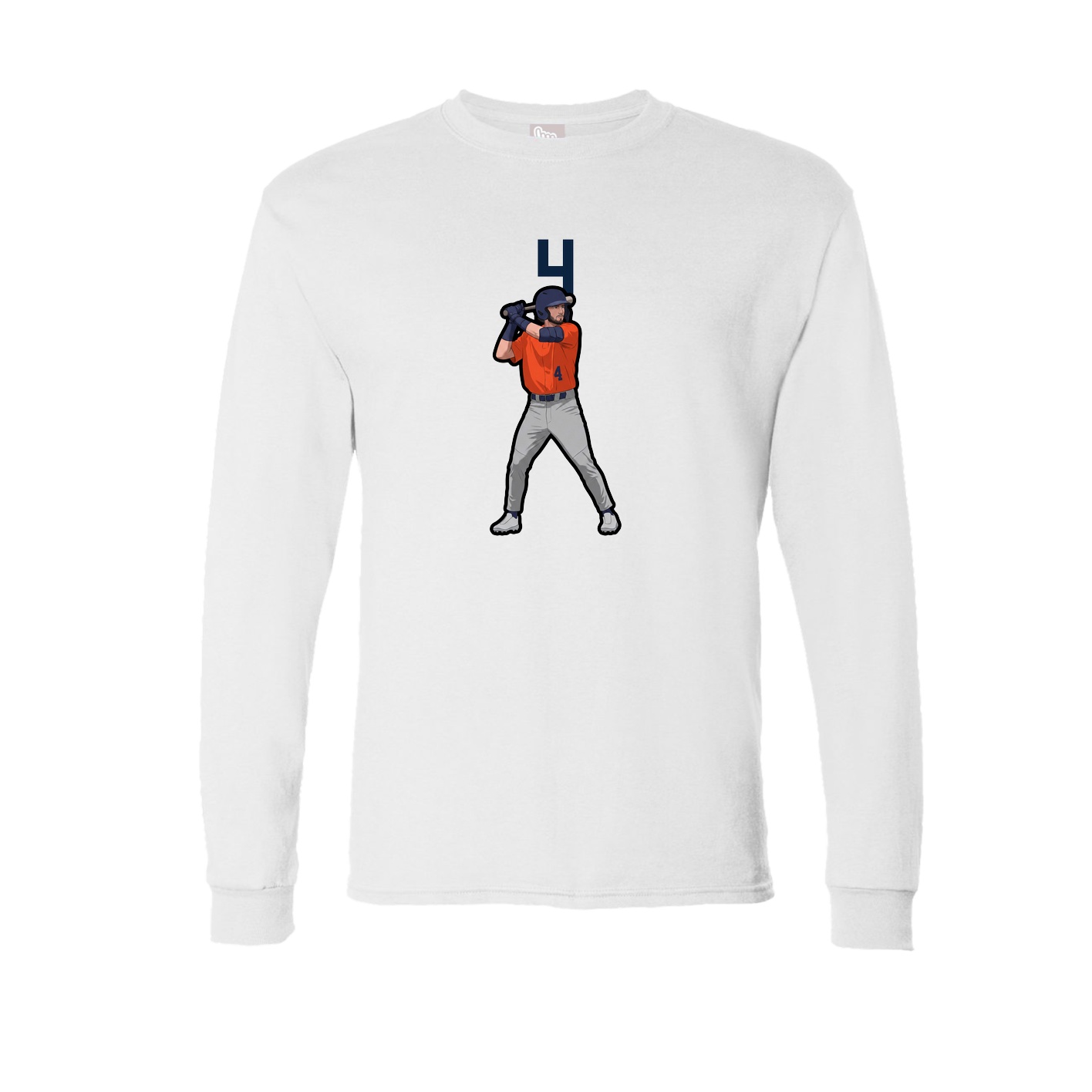 Long Sleeve Tee — Number Top in White