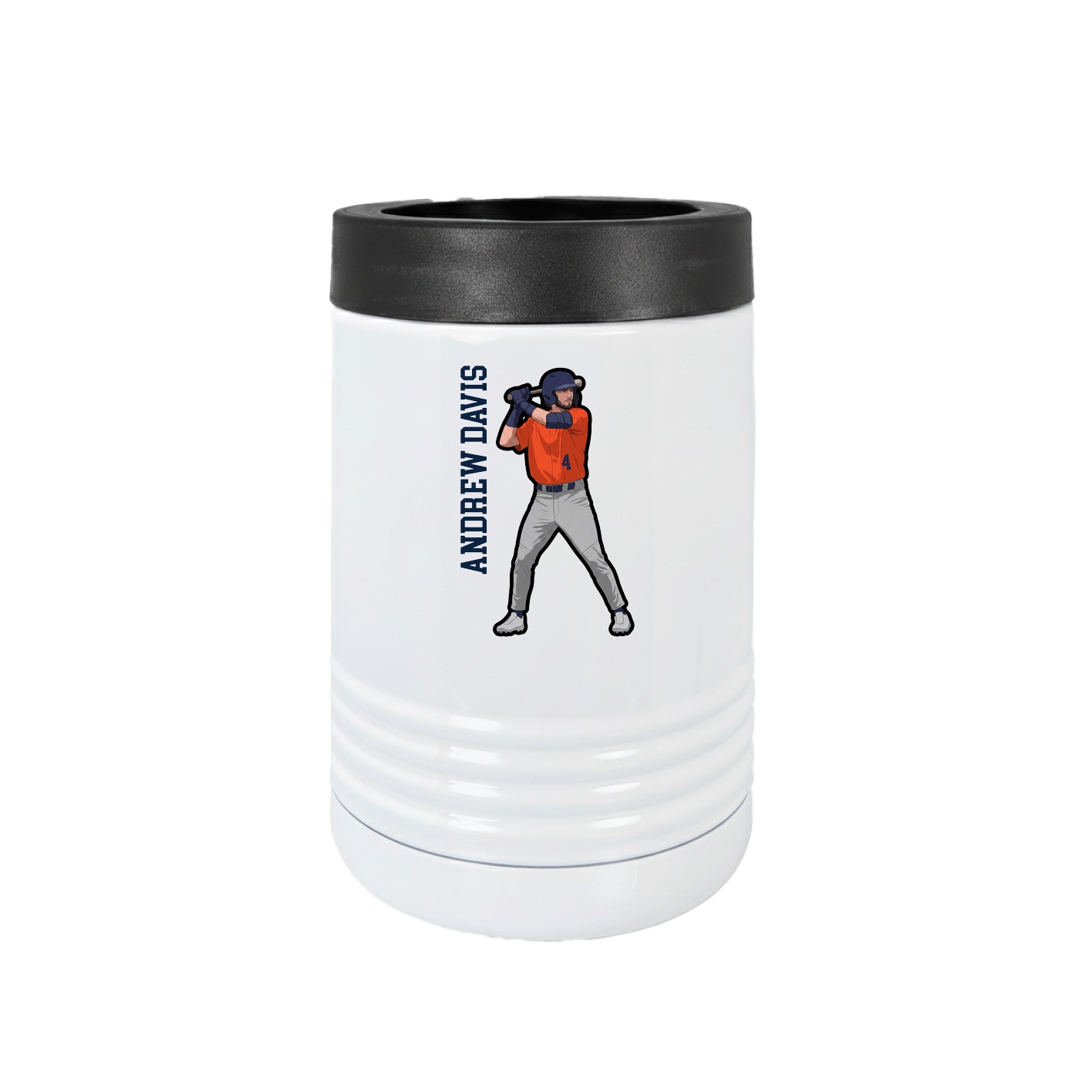 Beverage Holder — Name Vertical in White